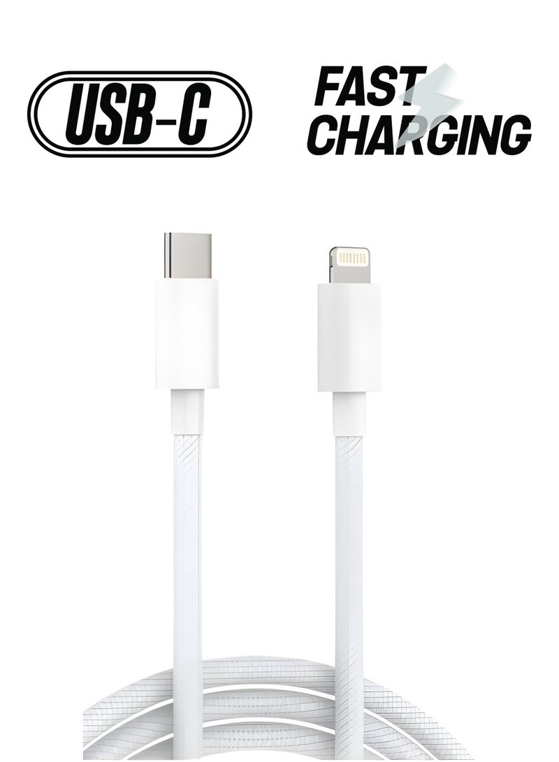 ريبنيو شاحن سلكي Rcp41 سريع للايفون بسلك مرن أبيض - Image 1