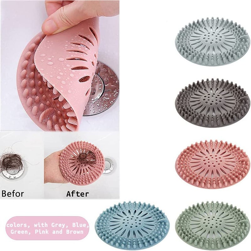 DORMICO Silicone Hair Catcher Drain Cover, Shower Drain Cover, Drain Protector Filter, Kitchen Drain Stopper Sink Filter, Sewer Drain Strainer for Bathroom Kitchen Bathtub (Pack of 3) - Image 4