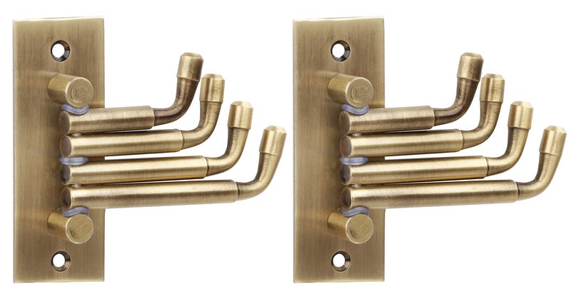 DOCOSS Flexible Antique Brass Cloth Hanger for Wall Hooks for Hanging Cloth Hook and Towel Hangers,Door Hangers,Movable Hook -Pack of 2 - Image 1