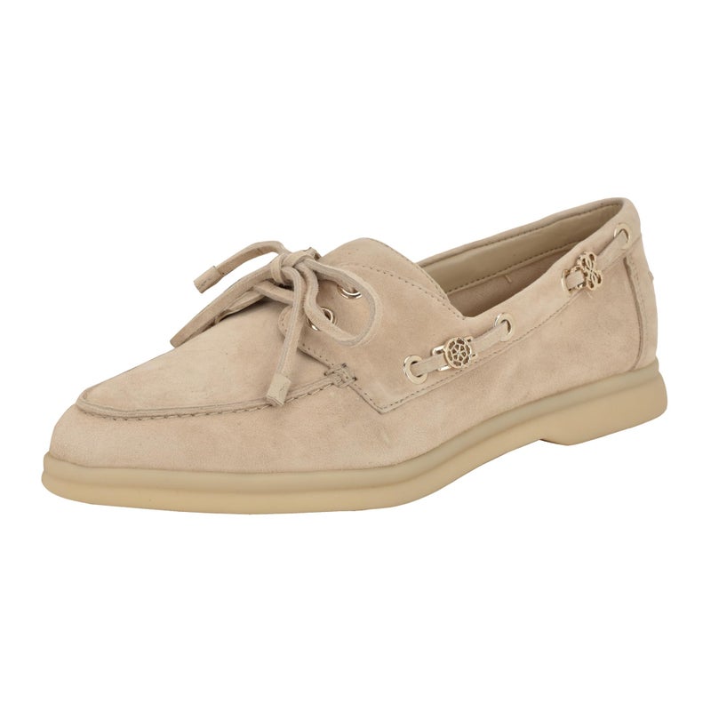 Guess Women's YOMAYA Boat Shoe, Light Natural Suede 111, 9.5 - Image 4