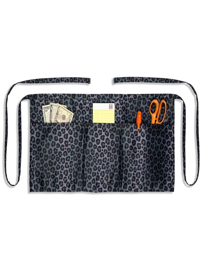 Plum Hill Cheetah Leopard Cute Waitress Apron with Pockets for Teachers, Aprons 2-pack for Waiters, 3 Pockets Half Waist, Restaurant Coffee Shop Vendor - Image 5