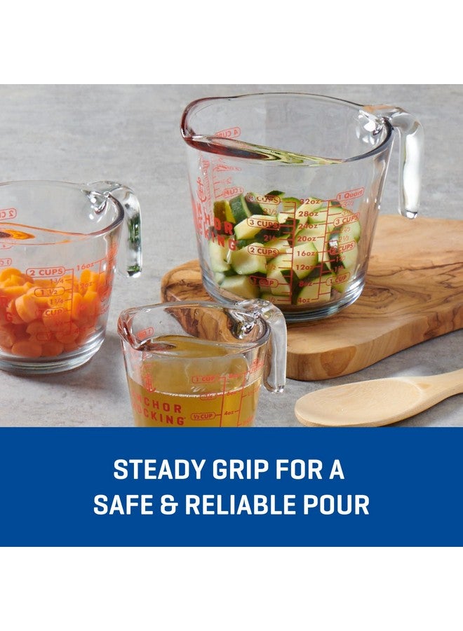 Anchor Hocking Glass Measuring Cups, 4 Piece Set (5 Ounce, 1 Cup, 2 Cup, 4 Cup liquid measuring cups) - Image 2
