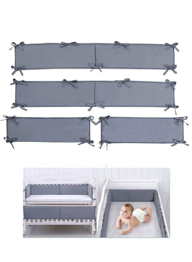 واقي سرير الأطفال، مصنوع من نسيج شبكي فائق التهوية، متين ومريح، أساسي لسرير الأطفال - Image 1