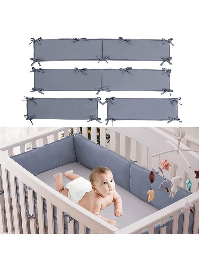 واقي سرير الأطفال، مصنوع من نسيج شبكي فائق التهوية، متين ومريح، أساسي لسرير الأطفال - Image 4