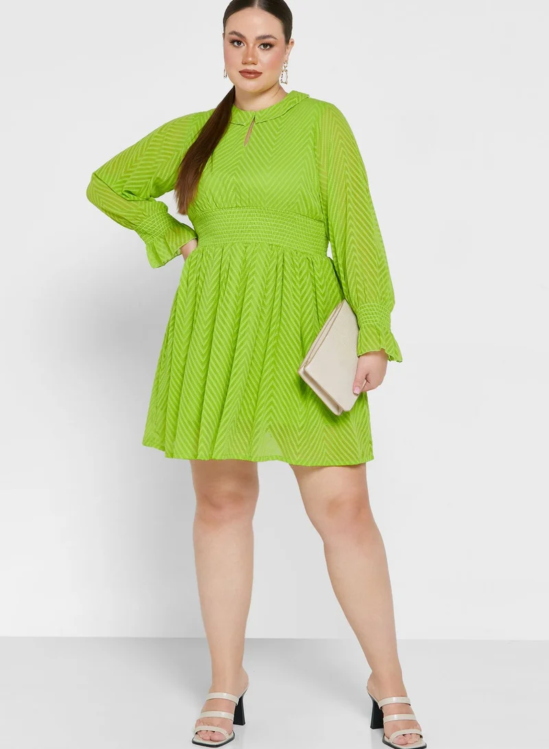 Ella Plus Puff Sleeve Flare Dress