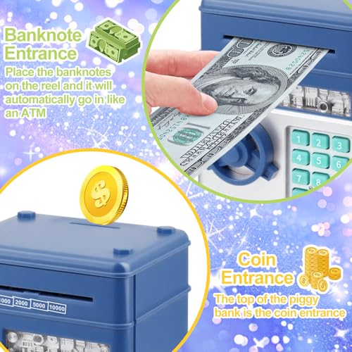 Ranphykx Piggy Bank for Kids Girls Boys with Password Code Lock Cash Coin Can Piggy Bank Girls Electronic Money Safe Bank for Kids Money Box Birthday Gift for 312 Year Old Boys - Image 5