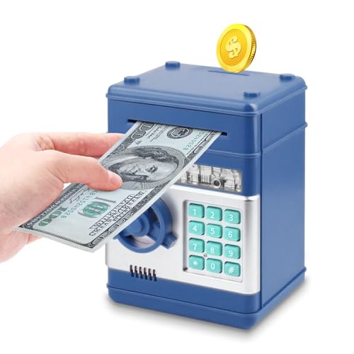 Ranphykx Piggy Bank for Kids Girls Boys with Password Code Lock Cash Coin Can Piggy Bank Girls Electronic Money Safe Bank for Kids Money Box Birthday Gift for 312 Year Old Boys - Image 1