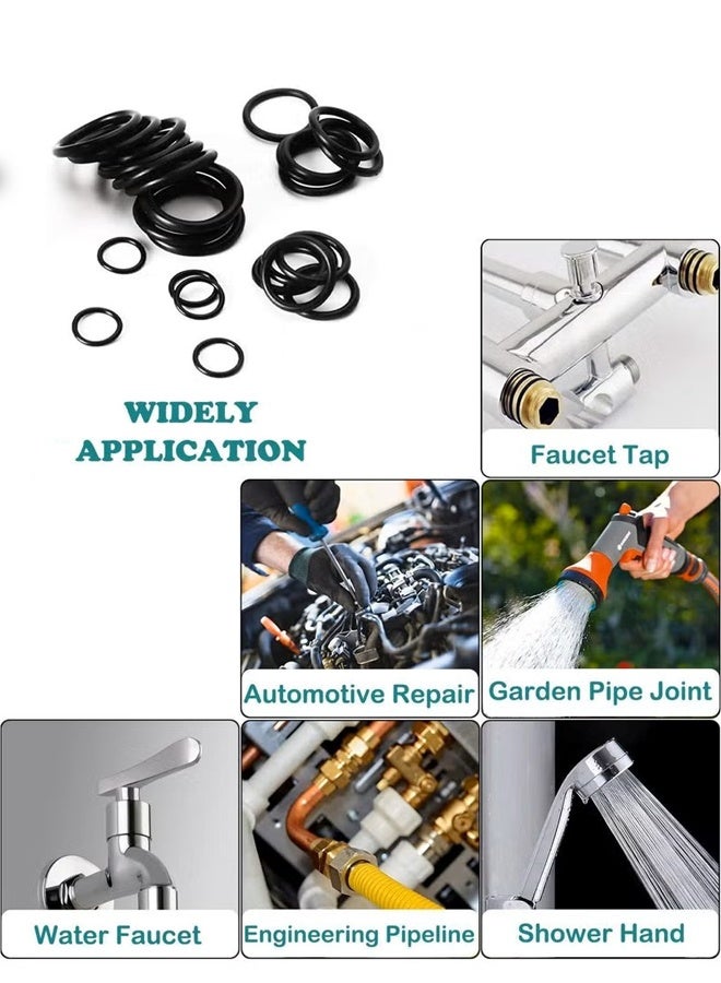 950 Pcs Black Small Rubber O-Ring Assortment Kit Assorted Metric Sealing Washer for Automobiles Plumbing Faucet Water Air or Gas Repair 20 Size - Image 5