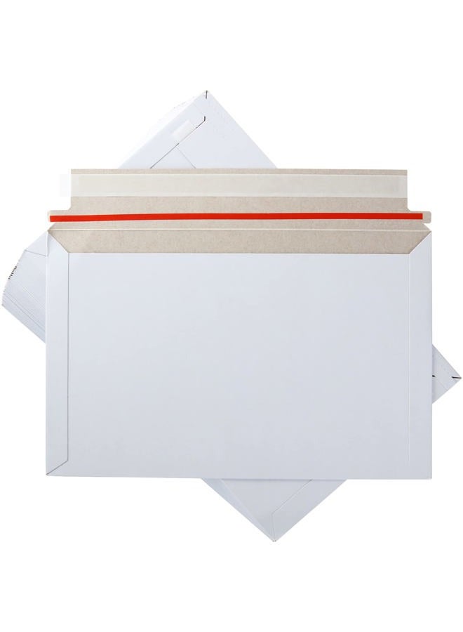 CYEAH 100 Pack Rigid Mailers 6x10 Inch, Self Seal Photo Document Mailers, Stay Flat White Cardboard Envelopes for Documents, Photos - Image 1