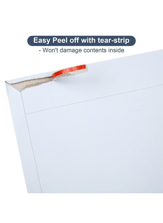 CYEAH 100 Pack Rigid Mailers 6x10 Inch, Self Seal Photo Document Mailers, Stay Flat White Cardboard Envelopes for Documents, Photos - Image 5
