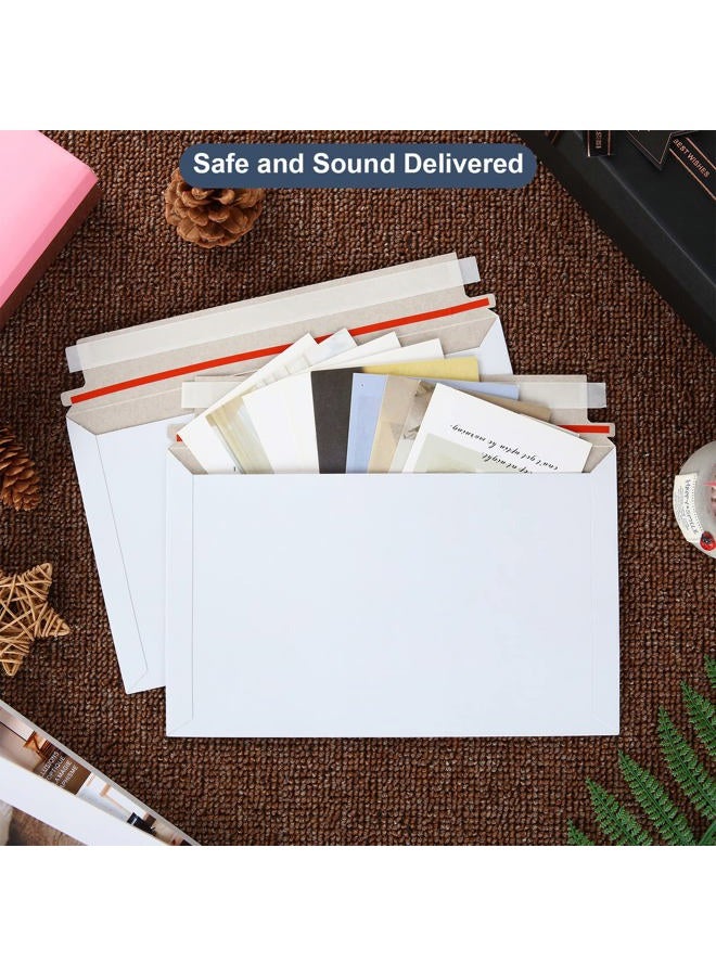 CYEAH 100 Pack Rigid Mailers 6x10 Inch, Self Seal Photo Document Mailers, Stay Flat White Cardboard Envelopes for Documents, Photos - Image 4