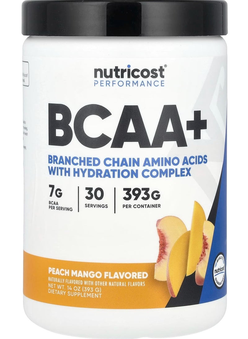 Nutricost Performance, BCAA+, Peach Mango, 14 oz (393 g)