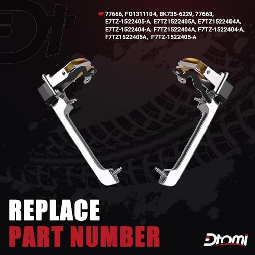 Dtomi Exterior Door Handles Front Left Right Chrome Passenger Side Door Handle Compatible with Ford Vehicle 19801996 F100 F150 F250 F350 Bronco Replace 77663 77666 FO1311104 FO1521103 - Image 3