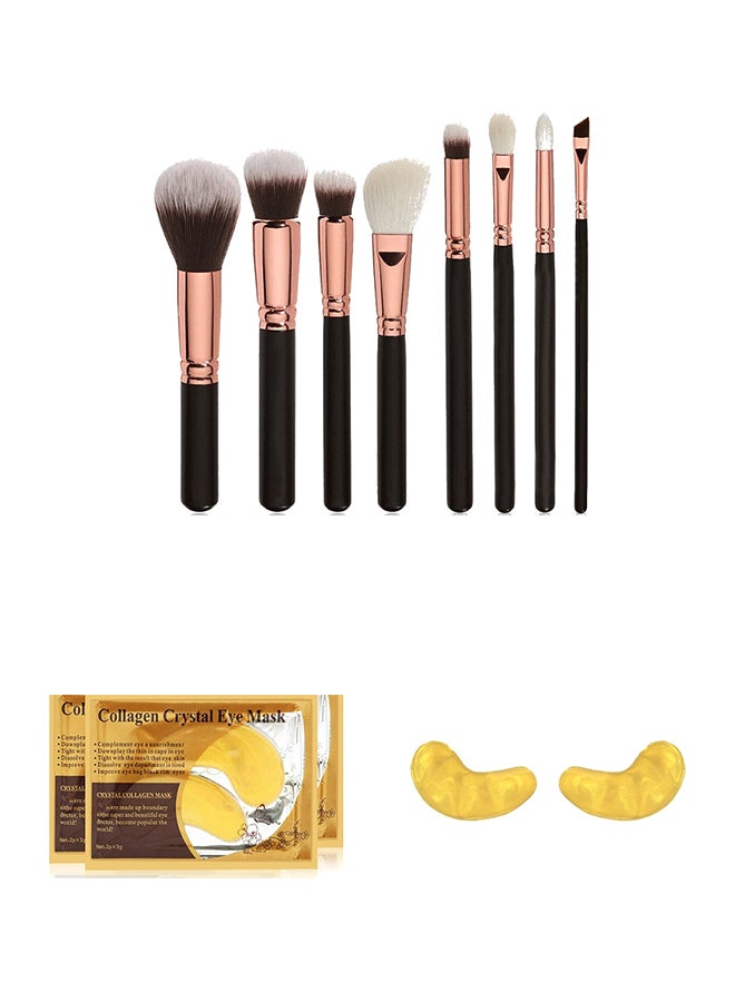19-Piece Face Makeup Brush Set With Tighten Eye Mask Multicolour