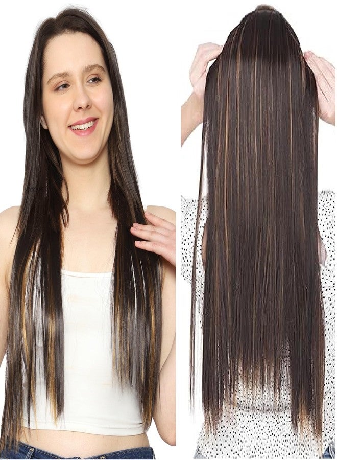 MoonEyes straight Highlighter Hair Extension for women and girls in 24 inch Length - Image 1