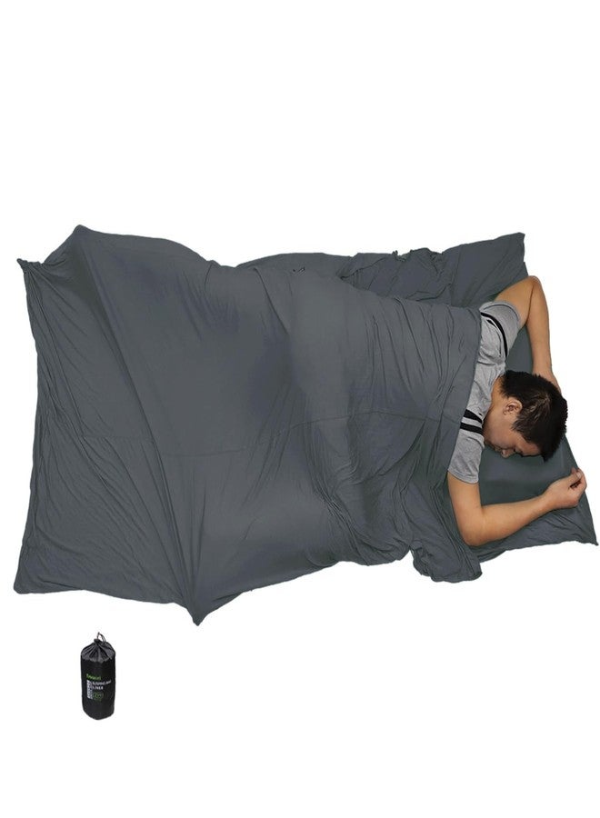 BROWINT Travel Sheets for Hotel, Rayon Derived from Bamboo, Stretchy Sleep Sack for Adults, Warm Weather/Summer Sleeping Bag Liner for Camping and Travel, Rectangular with Pillow Pocket, Mummy, Cooling Sheets - Image 1
