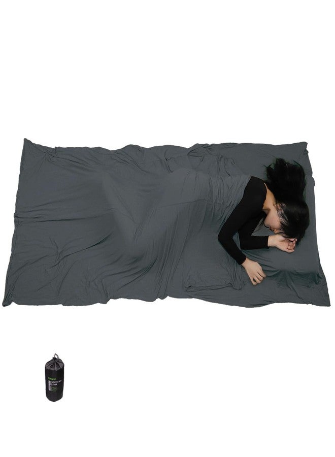 BROWINT Travel Sheets for Hotel, Rayon Derived from Bamboo, Stretchy Sleep Sack for Adults, Warm Weather/Summer Sleeping Bag Liner for Camping and Travel, Rectangular with Pillow Pocket, Mummy, Cooling Sheets - Image 5