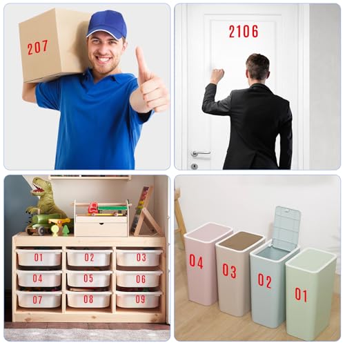 lyBlissor 8 Sheets Waterproof Vinyl House Numbers Stickers for Outside Large Mailbox - Self Adhesive Decals for Signs, Cars, Doors, Window, Address - Outdoor (Red, 4 Inch) - Image 3