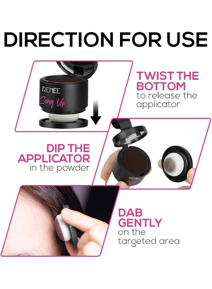 رينيه بودرة رينيه لتغطية الشعر - بني، تساعد على تغطية جذور الشعر الرمادية وفراغات الشعر فورًا، غنية بالأصباغ، تمنح الشعر كثافةً وامتلاءً، تدوم طويلًا، بلمسة نهائية مطفية، 4 غرام - Image 5