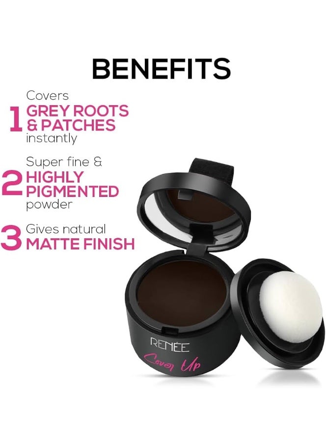 رينيه بودرة رينيه لتغطية الشعر - بني، تساعد على تغطية جذور الشعر الرمادية وفراغات الشعر فورًا، غنية بالأصباغ، تمنح الشعر كثافةً وامتلاءً، تدوم طويلًا، بلمسة نهائية مطفية، 4 غرام - Image 4
