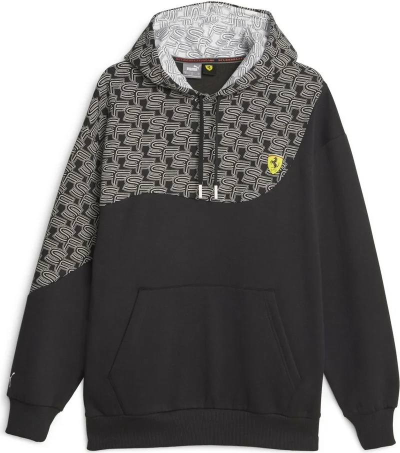 بوما Ferrari Race Aop Logo Men's Sweat Black-Red 62092901 M - Black White