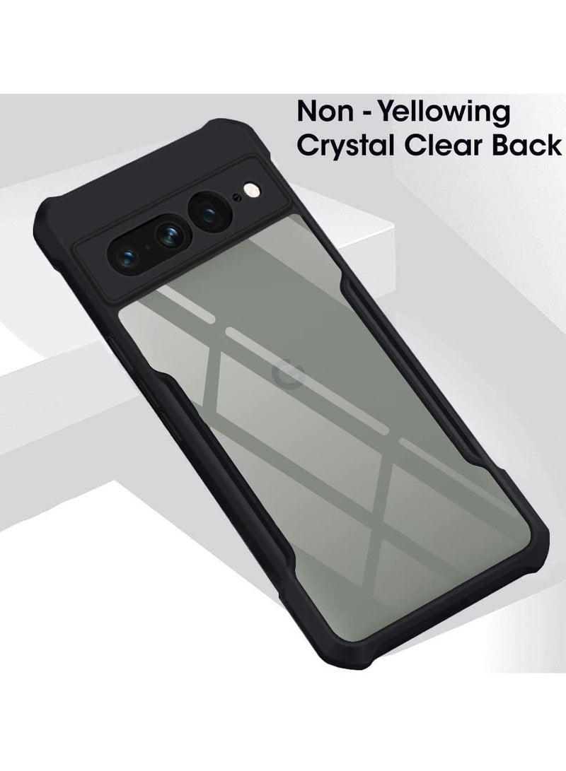 Case Cover For Google Pixel 7 Pro Black Mobile Phone , Ultra-Thin Lightweight Cover Soft TPU Bumper + Acrylic Clear Back Case Cover  - Image 4
