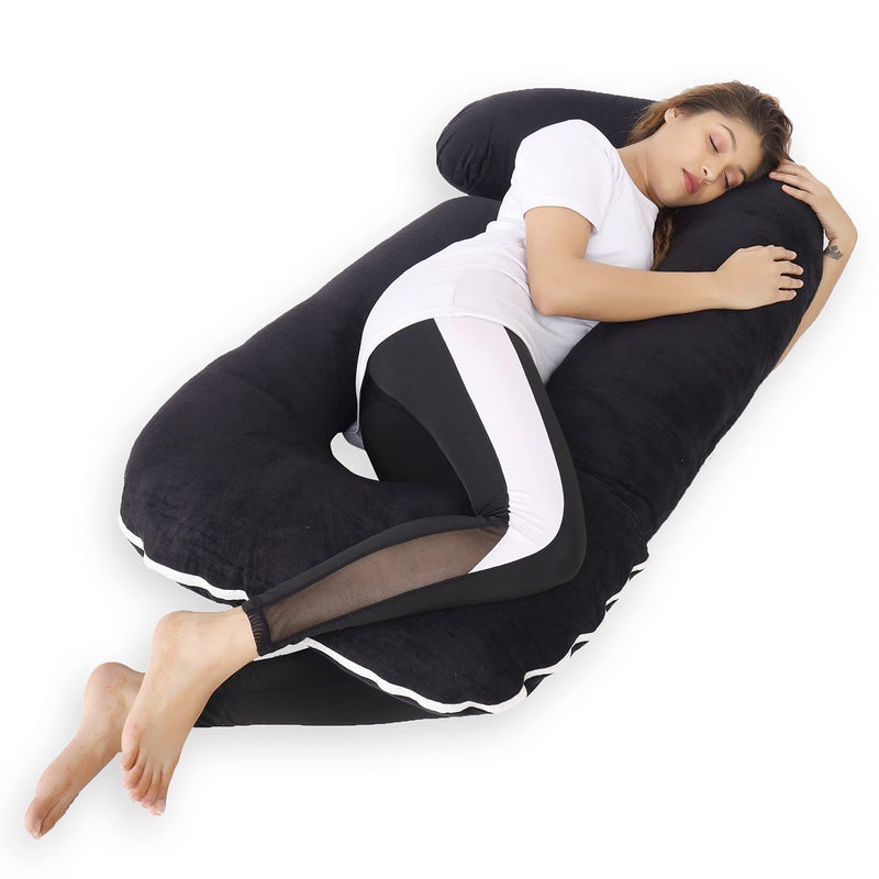 WildMint Ultra Soft Pregnancy Pillow, J Shaped Body Pillow Pregnant Pillows for Sleeping Full Body Pillow, Baby Nursing Cushion & Maternity Pillow with Velvet Zippered Cover - Image 2