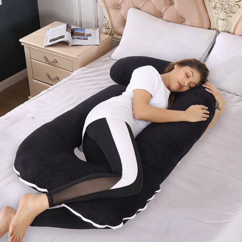 WildMint Ultra Soft Pregnancy Pillow, J Shaped Body Pillow Pregnant Pillows for Sleeping Full Body Pillow, Baby Nursing Cushion & Maternity Pillow with Velvet Zippered Cover - Image 3