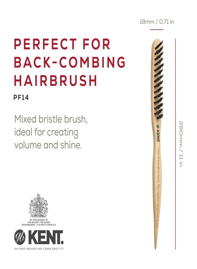 Kent PF15 Teasing Brush Edge Control Boar Bristle Hair Brush and Nylon Hair Brushes for Women Volume Control, Edge Control Brush Edge Brush, and Back Combing Brush Teasing Brushes Made in England - Image 2