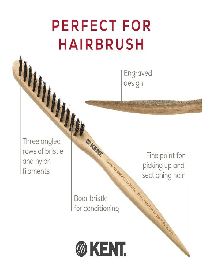 Kent PF15 Teasing Brush Edge Control Boar Bristle Hair Brush and Nylon Hair Brushes for Women Volume Control, Edge Control Brush Edge Brush, and Back Combing Brush Teasing Brushes Made in England - Image 4
