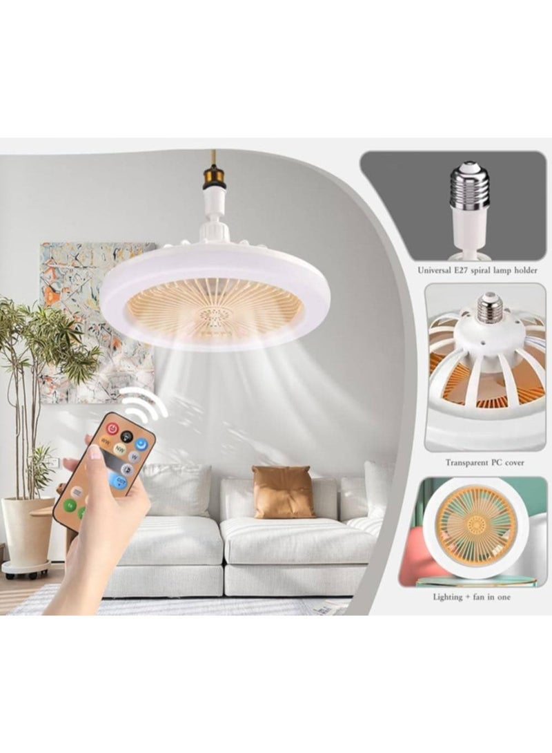Remote Control Ceiling Fan With Multipurpose E26/E27 Socket, Adjustable Lighting And Fan Speed, Minimalist Style, Easy Installation, Suitable For Bathroom, Bedroom, Home Office, Living Room, And Dining Room With LED Lighting - Image 1