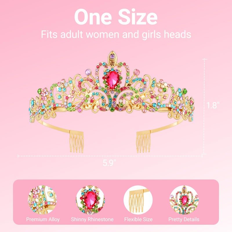 Papoopy Tiara and Crown for Women, Hair Accessories for Wedding Party Costume - Image 2