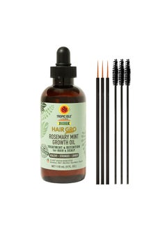 Tropic Isle Living TROPIC ISLE LIVING Hair Gro Rosemary Mint Growth Oil 4oz/ 120ml Brush Set - Treatment & Retention for Hair & Scalp, Rosemary Mint Infused Oil, Provides Healthier Hair 