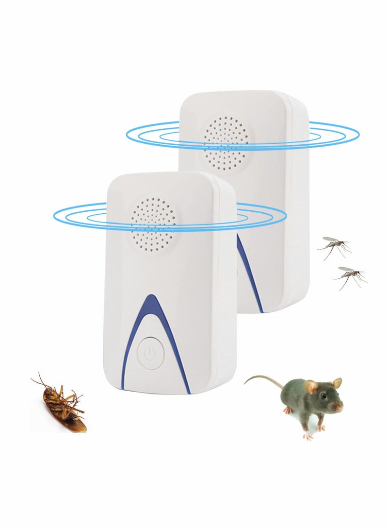 SYOSI Ultrasonic Pest Repeller Home Kit, Ultrasonic Pest Repeller Plug in for Mosquito Mice Roach Spider Insects Safe for Human Electronic Indoor Ultrasonic Pest Repeller (Pack of 2) - Image 1