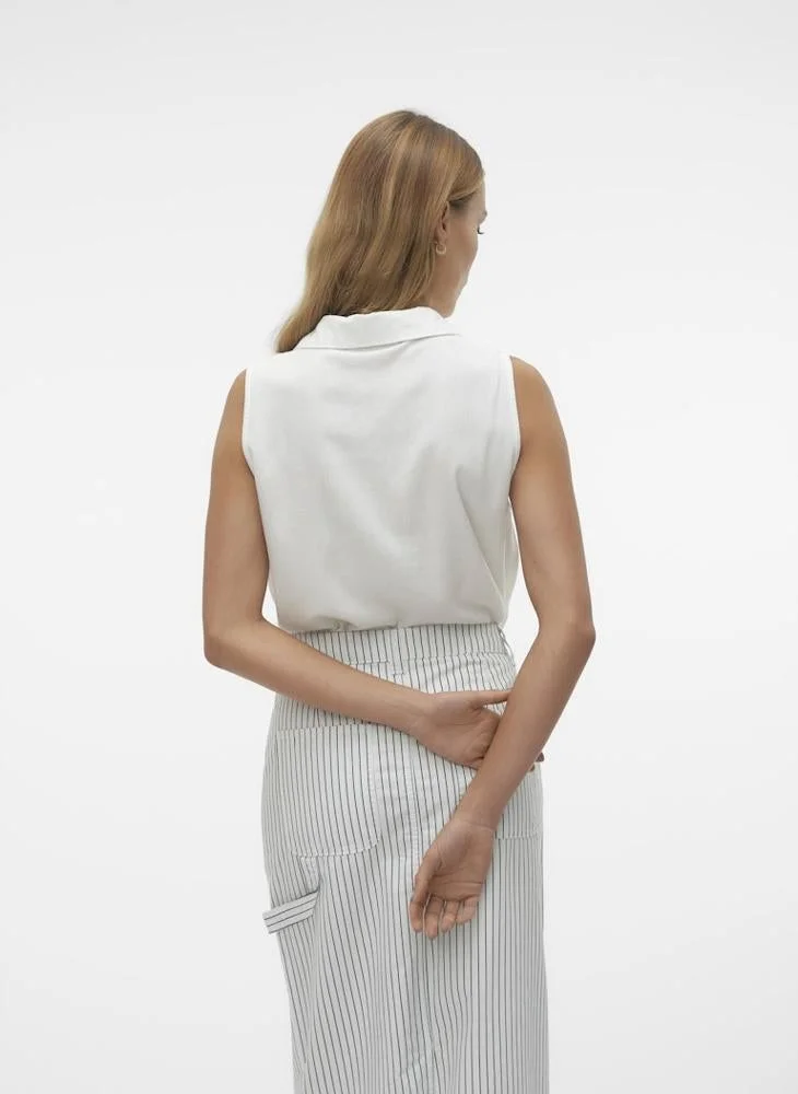 VERO MODA VMMYMILO SL V-NECK linen SHIRT WVN  GA