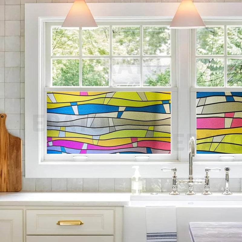 ERATO Anti UV Reflective Window Film Static Cling Window Glass Film Sun Control Film (16 x 176 inch, Decorative 08) - Image 2