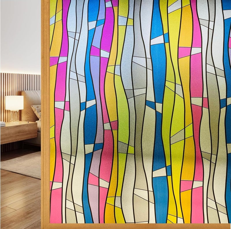 ERATO Anti UV Reflective Window Film Static Cling Window Glass Film Sun Control Film (16 x 176 inch, Decorative 08) - Image 1