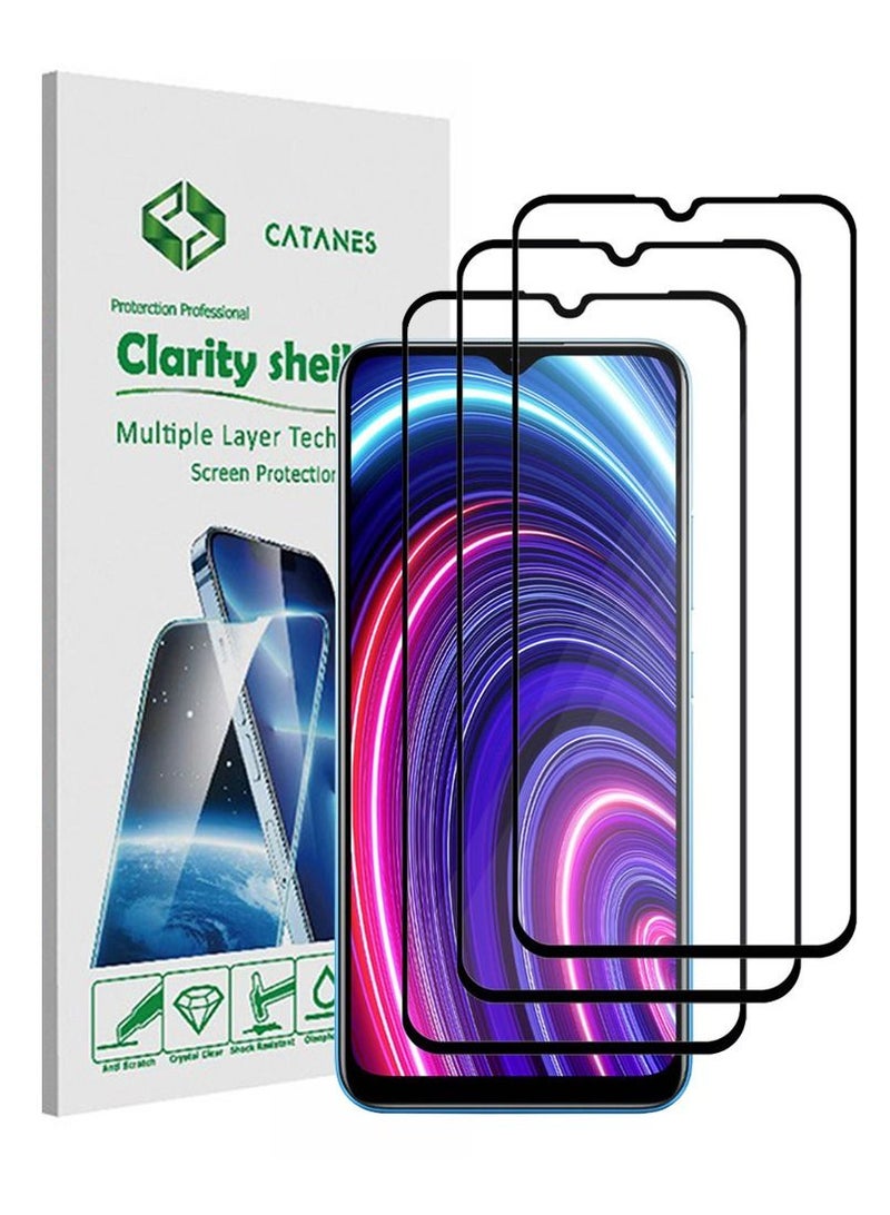 CATANES 3 Pack For Realme C25Y Screen Protector Tempered Glass Full Glue Back - Image 1
