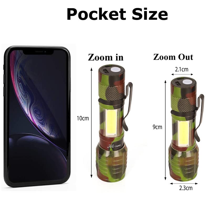 Care4 Care 4 LED Small Metal Pocket Torch Light | Emergency Light for Home Rechargeable Military Flashlight, 140 Lumens - Image 5