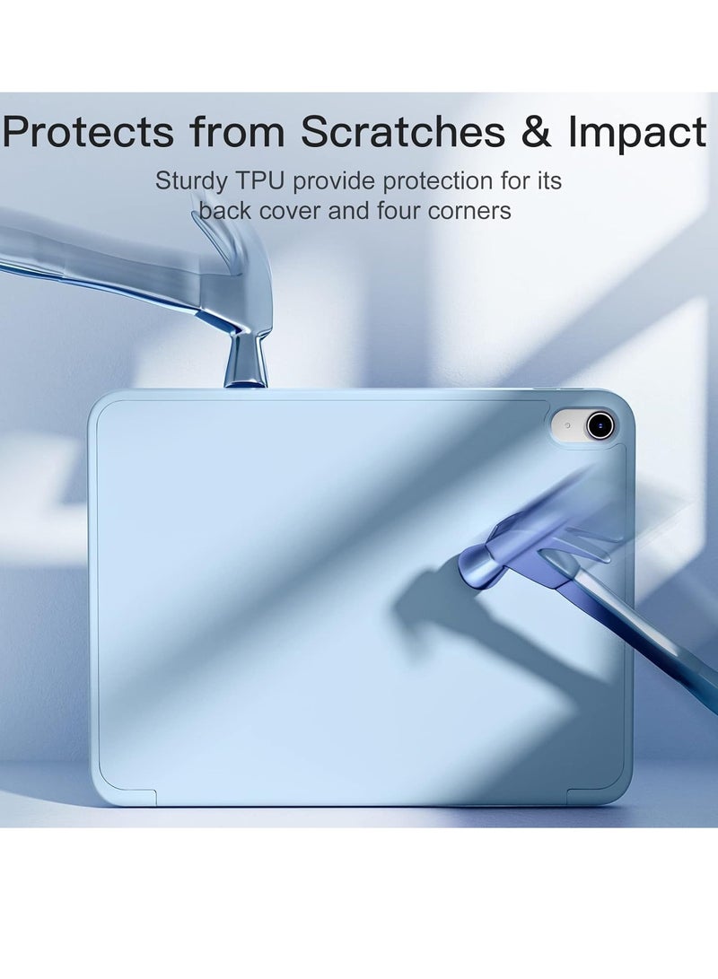 ELTRAZONE Compatible with iPad 10th Generation Case (10.9-Inch, 2022) | Slim Trifold Stand Protective Cover with Pencil Holder | Auto Sleep/Wake Function | Soft TPU Back | Shockproof, Lightweight & Durable Tablet Case SKY BLUE - Image 4