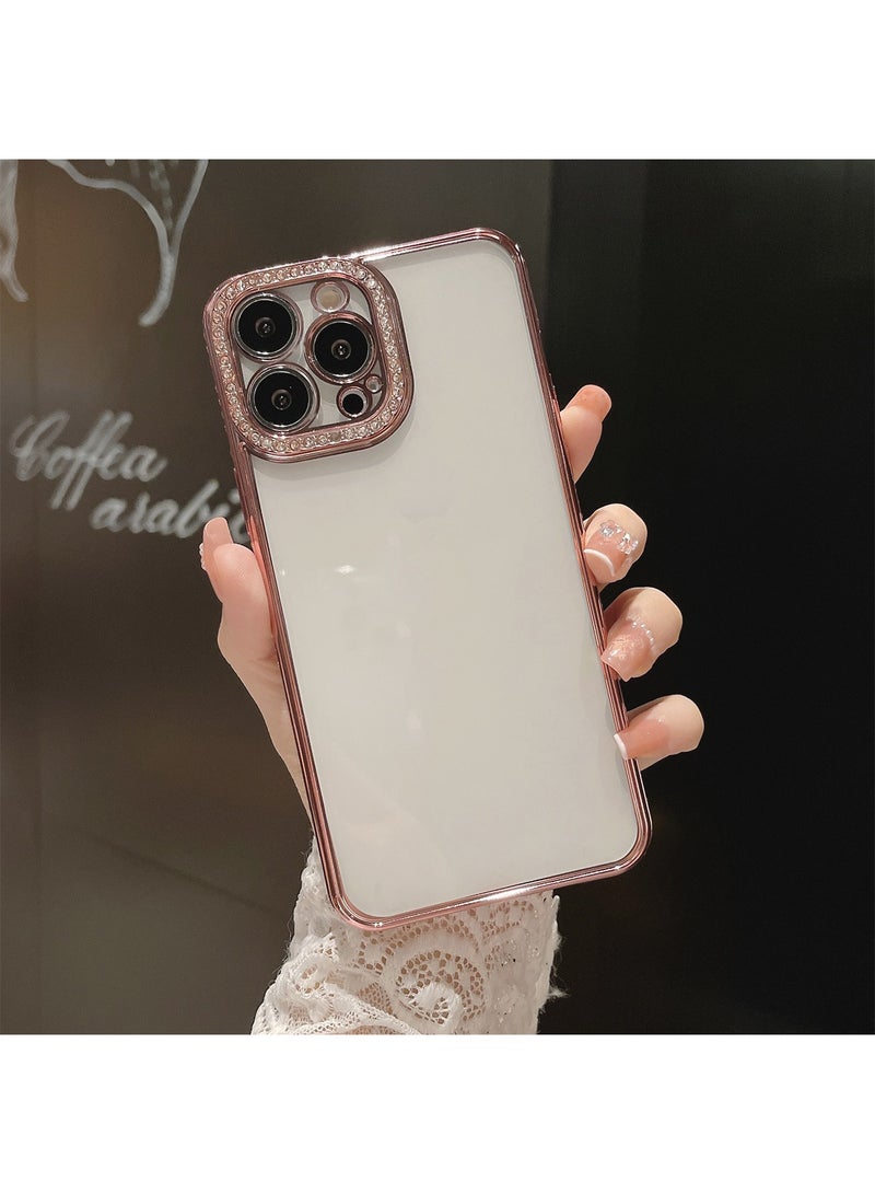 iPhone 15 Pro Max Case Cover Glitter Luxury Bling Diamond Back Cover For Women Girls Clear Soft TPU With Camera Len Protector Anti-scratch Shockproof Mobile Phone Accessory For 15 Pro Max - Image 5