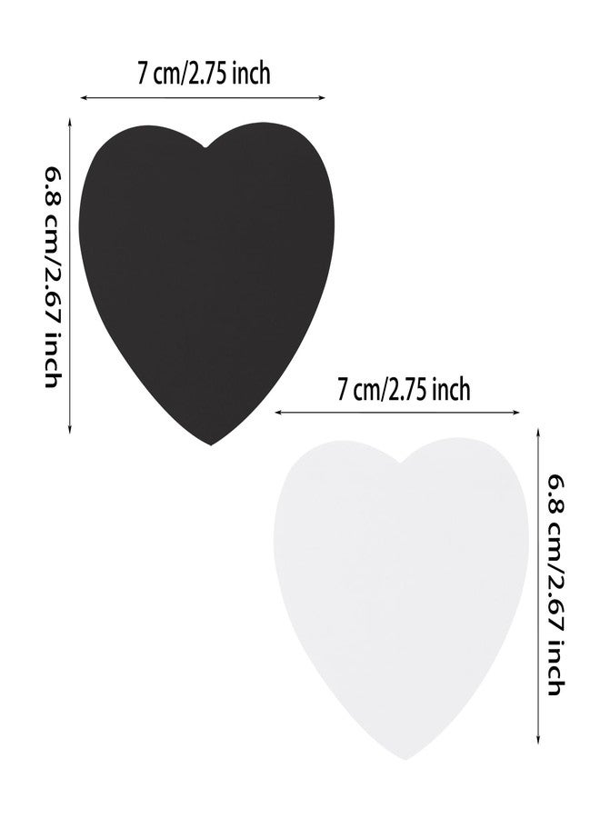 Mini Skater Black & White Kraft Paper Sticky Notes Heart Shaped Self-Stick Blank Book Tabs Paper Markers Sticky Notes Pad Index Sticker for Home Office Remark Planner (4) - Image 2