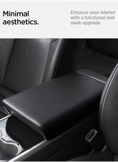 Spigen Armrest Cushion Cover for Tesla Model 3 (2024) Highland Center Console with EZ Snap On Install - Black  - Image 3