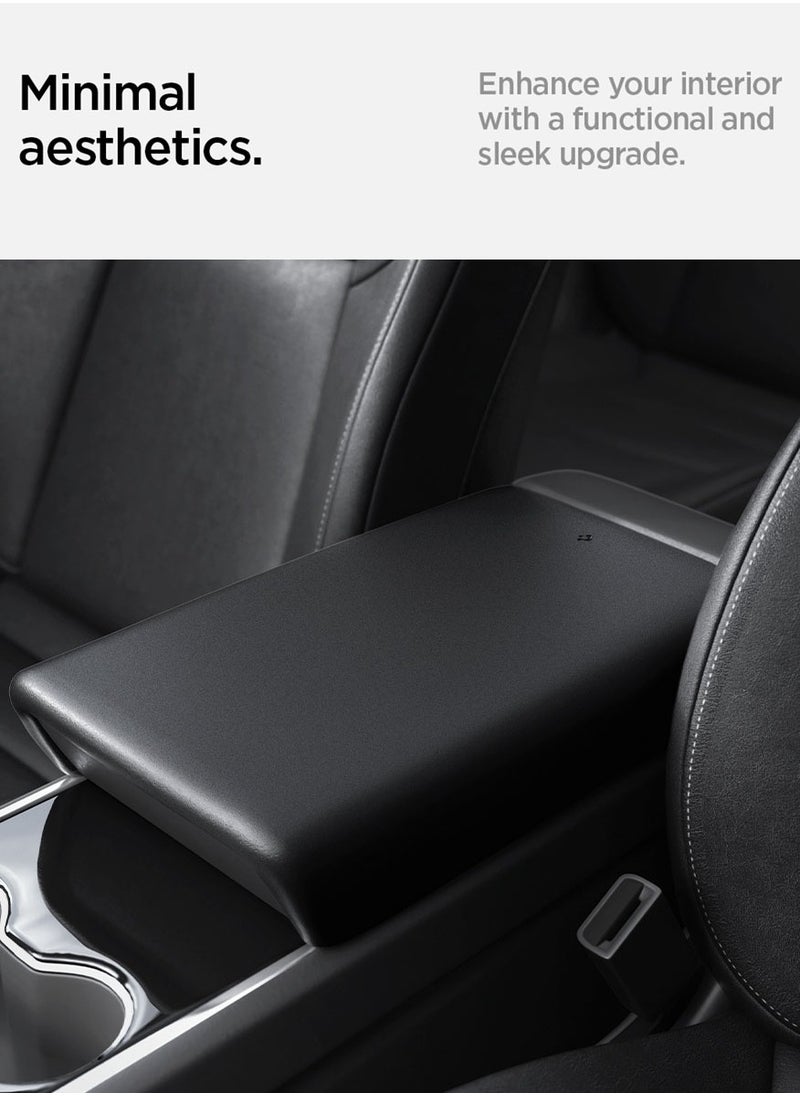 Spigen - Armrest Cushion Cover for Tesla Model 3 (2024) Highland Center Console with EZ Snap On Install - Black - Image 1