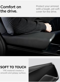 Spigen Armrest Cushion Cover for Tesla Model 3 (2024) Highland Center Console with EZ Snap On Install - Black  - Image 4