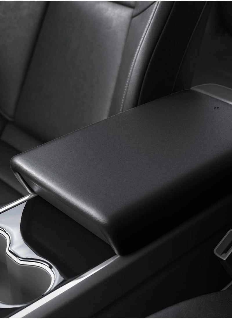 Spigen - Armrest Cushion Cover for Tesla Model 3 (2024) Highland Center Console with EZ Snap On Install - Black - Image 1