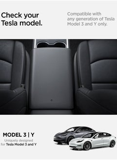 Spigen Armrest Cushion Cover for Tesla Model 3 (2024) Highland Center Console with EZ Snap On Install - Black  - Image 2