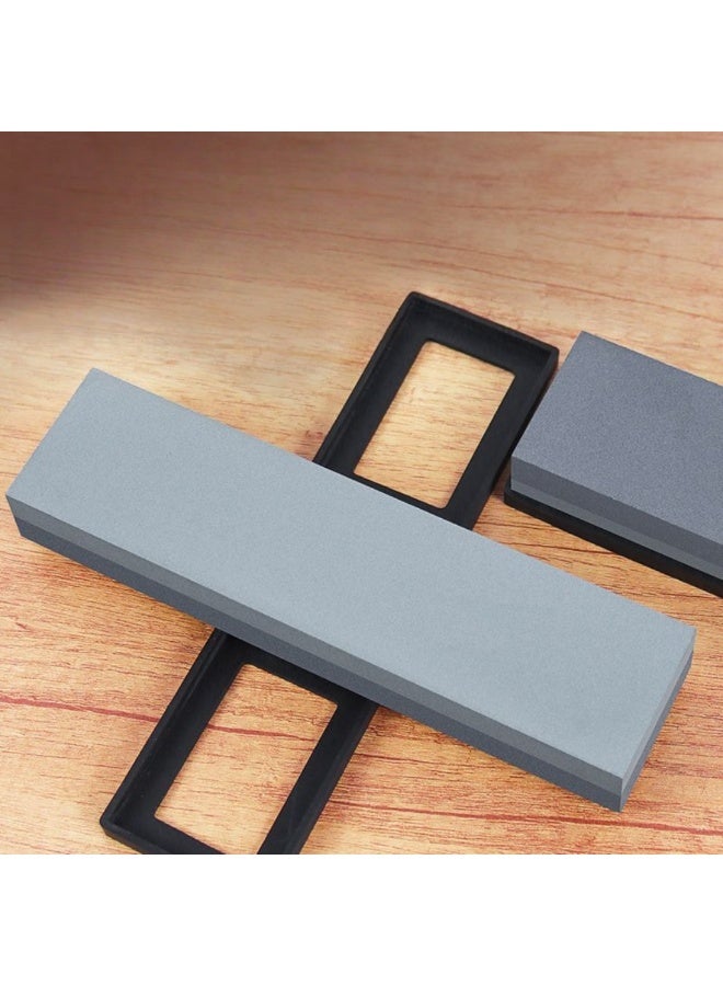 حجر شحذ - حجر شحذ مزدوج الجوانب بسطح خشن وناعم ومقاوم للتآكل - مثالي لشحذ السكاكين والمقصات والفؤوس والمجارف والأدوات للاستخدام المنزلي والمطبخ والاستخدام الخارجي - Image 5