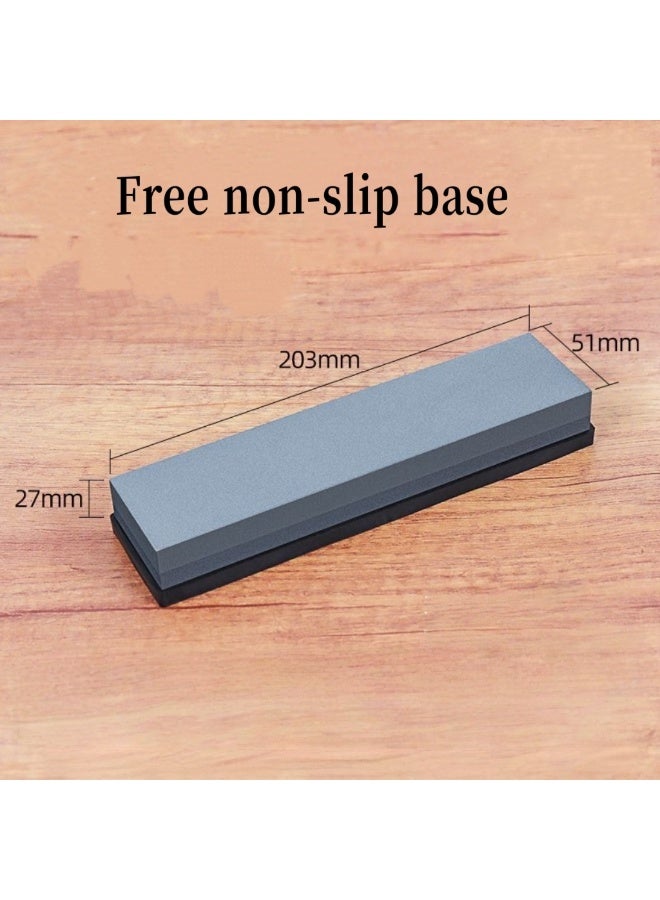 حجر شحذ - حجر شحذ مزدوج الجوانب بسطح خشن وناعم ومقاوم للتآكل - مثالي لشحذ السكاكين والمقصات والفؤوس والمجارف والأدوات للاستخدام المنزلي والمطبخ والاستخدام الخارجي - Image 2