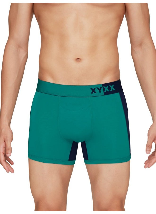 XYXX XYXX Men's Underwear Dualist IntelliSoft Antimicrobial Micro Modal Trunk Pack of 5 (Steel Grey & Black ; Navigate & Black Iris ; Navigate & Black Iris ; Lime Punch & Black ; Steel Grey & Black; M)  - Image 2